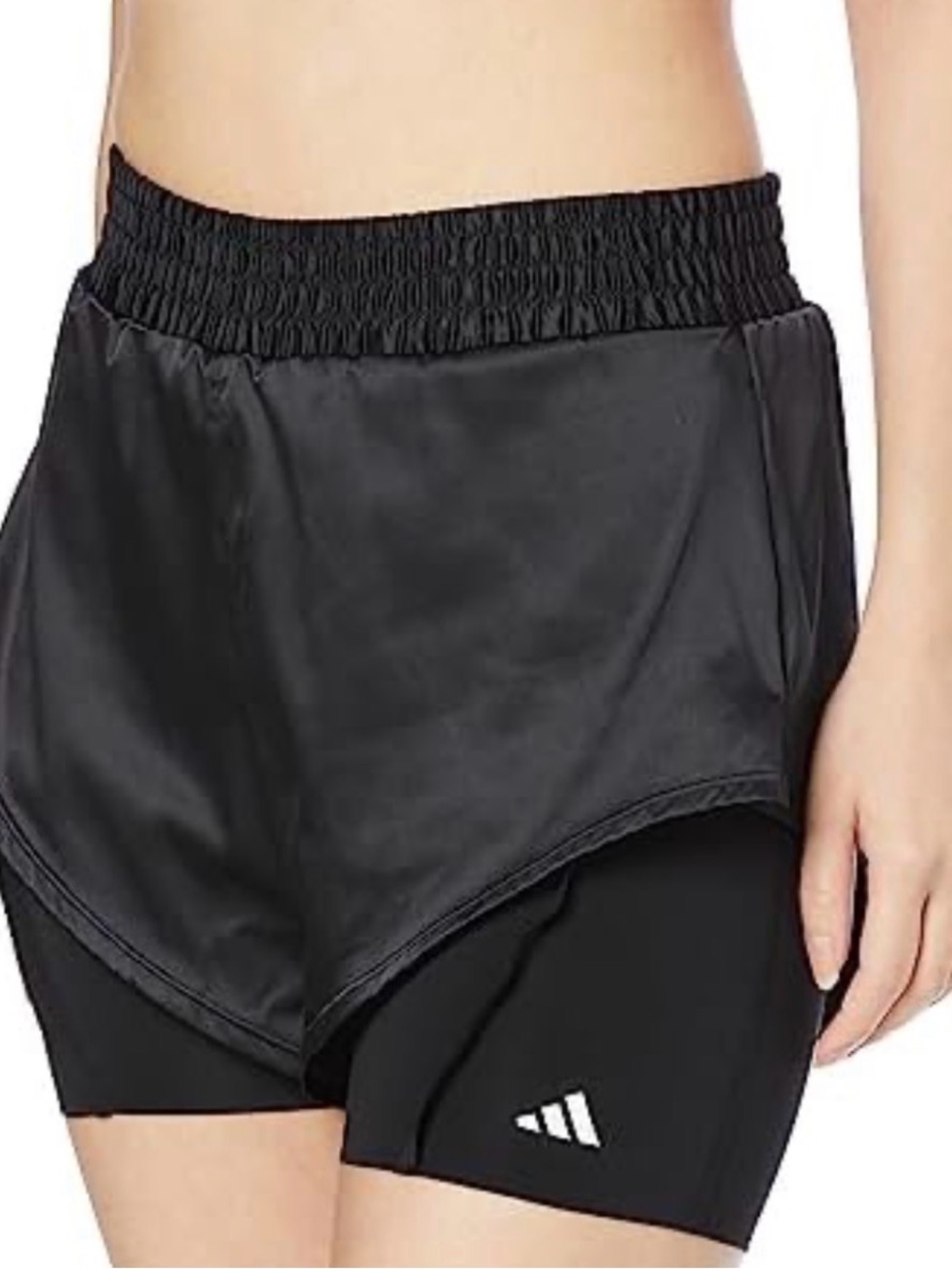 adidas Black 2-in-1 Athletic Skort with Inner Compression Shorts